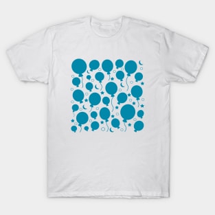 Blue festive party balloons pattern design T-Shirt